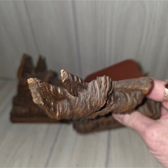 Vtg 60s- 70s Wood Scotty Dog Bookends Anthropomorphic Scottish Terrier MCM  Read - Picture 7 of 9